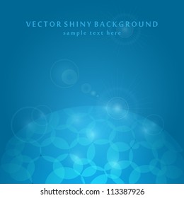 Abstract Round Shiny Sphere Planet with Glow. Vector Background Card.