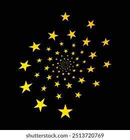 abstract round stars vector design black background
