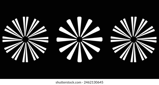 Abstract round sunburst, sunburst set, light rays, linear drawing, vintage sunburst symbol, fireworks and Retro sunburst design.