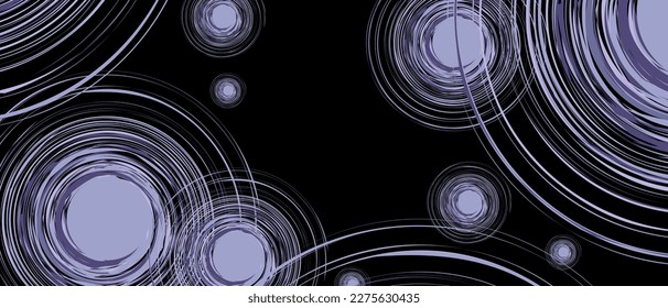 Abstract round swirl pattern on black background. Vector eps 10
