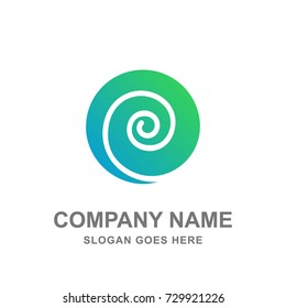 Abstract Round Swirl Wave Hypnotherapy Infinity Logo Vector Icon