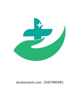 Abstract round symbol with happy human silhouette. Sport, fitness, medical or health care center logo design concept.