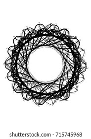 Abstract round template. Black blob to create banners