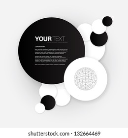 Abstract round text box design vector