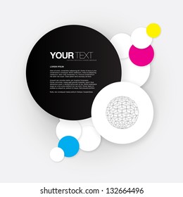 Abstract round text box design vector