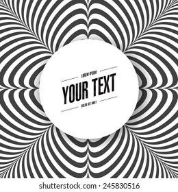 Abstract round text box design with minimal black and white background Eps 10 stock vector illustration 