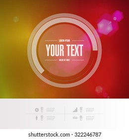 Abstract round text box design with beautiful lights background 
Eps 10 stock vector illustration 