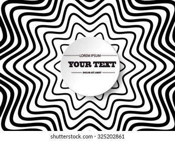 Abstract round text box design with minimal black and white background Eps 10 stock vector illustration