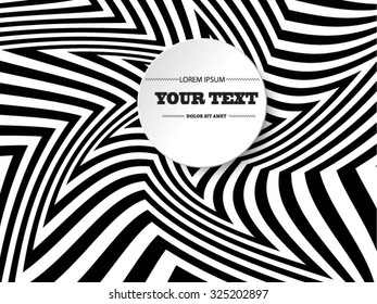 Abstract round text box design with minimal black and white background Eps 10 stock vector illustration