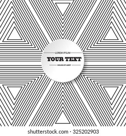 Abstract round text box design with minimal black and white background Eps 10 stock vector illustration
