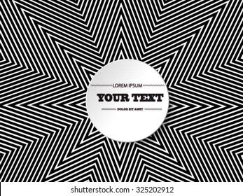 Abstract round text box design with minimal black and white background Eps 10 stock vector illustration