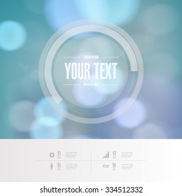 Abstract round text box design with beautiful bokeh lights in the background 
Eps 10 stock vector illustration 