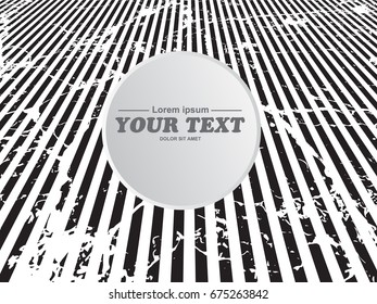 Abstract round text box design with minimal black and white background