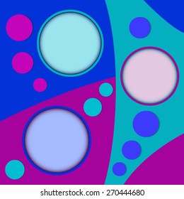 Abstract round text boxes with colorful decoration
