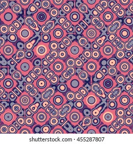 Abstract round tiles - vector seamless pattern