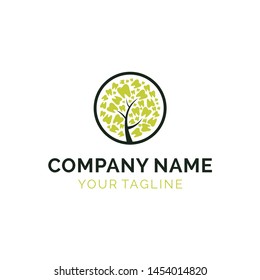 Abstract round tree logo icon. Universal creative premium solid floral leaf symbol. Cosmetic and spa. Vector circle life tree icon sign.

