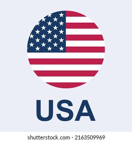 Abstract round United States of America flag - Vector illustration