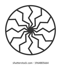 Abstract round vector icon. Concept art symbol sign. Company logo. Decorative pattern template.