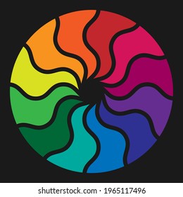 Abstract round vector icon. Concept art symbol sign. Company logo. Decorative color pattern template.
