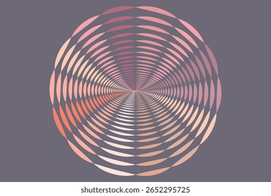 Abstract round vortex style minimalist pink shade background.
