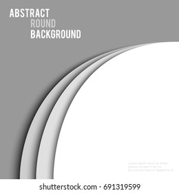 Abstract round white background for brochure, flyers design and other. Vector illustration, eps10