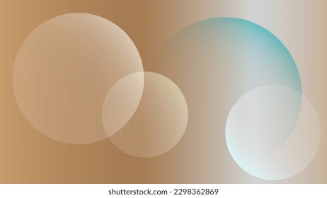 Abstract Round White, Blue, Brown and Gray Colored Overlaying Geometric Shapes, Circles Pattern Background Vector Illustration