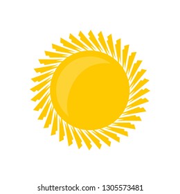 Abstract round yellow bright sun vector isolated summer icon design. Vector sun icon vector isolated sign symbol. Vector illustration EPS.8 EPS.10