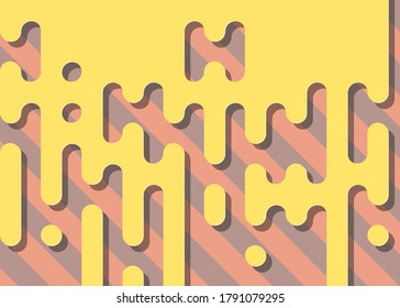 Abstract Rounded Color Lines halftone transition background illustration