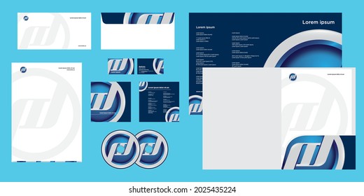 Abstract Rounded Emblem logo Modern Corporate Business Identity Stationary