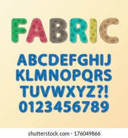 Abstract Rounded Fabric Font And Numbers, Eps 10 Vector, Editable For Any Background, No Clipping Mask