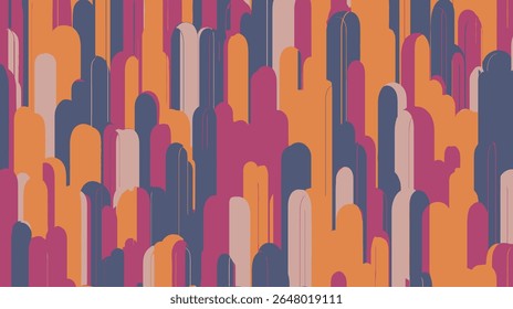 Abstract rounded figures stack vibrant array backgrounds decorative style design