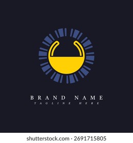 Diseño geométrico redondeado abstracto del logotipo