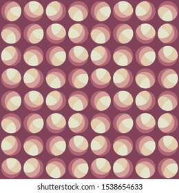 Abstract rounded geometric repeated pattern. Flat, retro design. Vector seamless pattern for textile, wallpaper, wrapping paper, prints, fabric, web background or other accent etc.