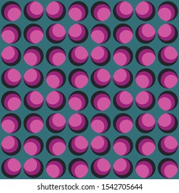 Abstract rounded geometric repeated pattern. Flat, retro design. Vector seamless pattern for textile, wallpaper, wrapping paper, prints, fabric, web background or other accent etc.