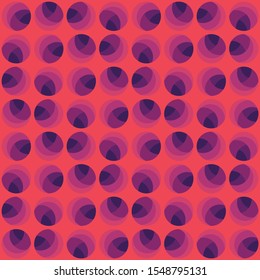 Abstract rounded geometric repeated pattern. Flat, retro design. Vector seamless pattern for textile, wallpaper, wrapping paper, prints, fabric, web background or other accent etc.