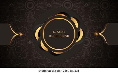 abstract rounded in gold and brown with flourish ornament