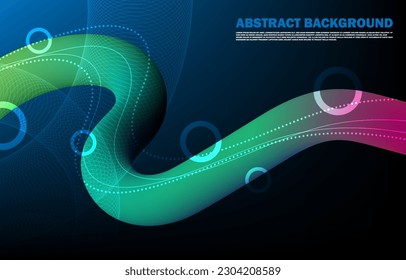 abstract, rounded, gradient, aligned with green and red bands.Elements Isolated vector illustration. and graphic technology  Science abstract  graphic design