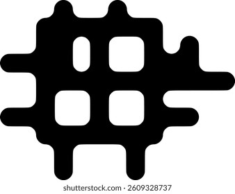 Abstract Rounded Grid Symbol – Modern Black Geometric Icon Design