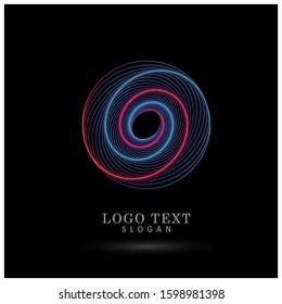 Abstract Rounded Line Logo. Symbol & Icon Vector Template.