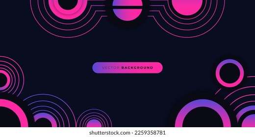Abstract rounded and line  pink gradient geometric background design