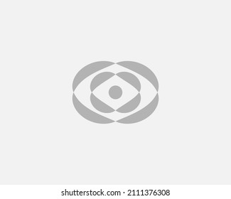Abstract rounded logo icon design modern minimal style illustration. Creative eye, pupil of the eye vector sign icon logotype.