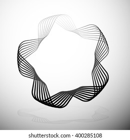 Abstract rounded motif - Abstract rounded motif. Intersecting lines with grayscale gradient fill.