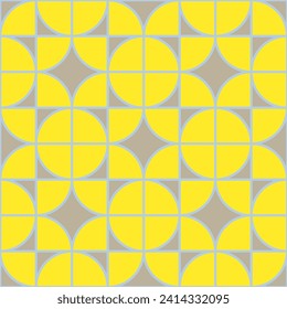 Abstract rounded quarters. Vector colorful circles canvas. Colorful background and four parts of a circle. Geometric pattern.