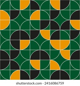Abstract rounded quarters. Vector colorful circles canvas. Colorful background and four parts of a circle. Geometric pattern. Minimalistic design.
