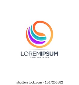 Abstract Rounded Shape Logo Design Vector Template