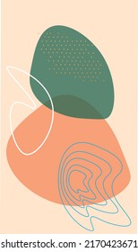 abstract rounded shapes background flat minimal green orange white