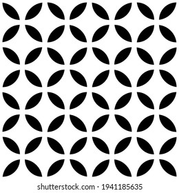 Abstract Rounded Shapes. Black Vector Pattern.
