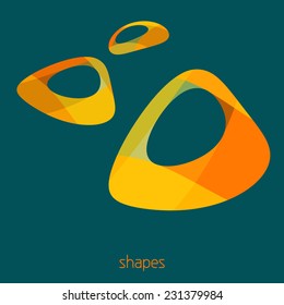 Abstract rounded shapes with round holes on a sherpa blue background. Vector