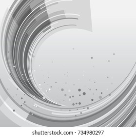 Abstract rounded silver background, monochrome template