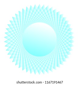 Abstract rounded soft blue texture with detailed geometric pattern ring on white (transparent) background. Vector illustration, EPS10. Can be used as background, backdrop, montage, etc.